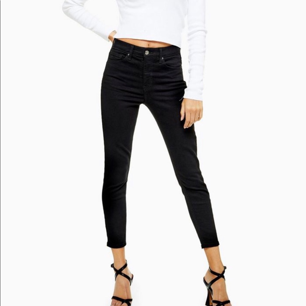 NWT Topshop Jamie petite black crop jeans 24